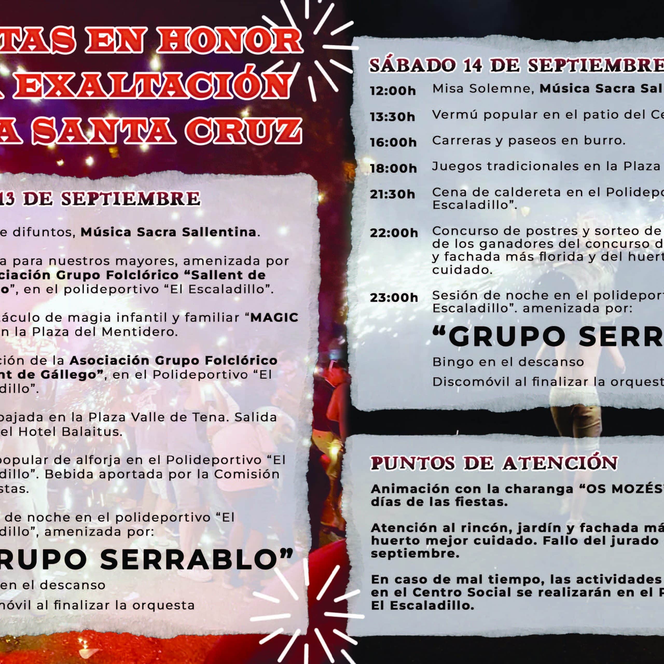 Fiestas en honor a la Santa Cruz, Sallent de Gállego